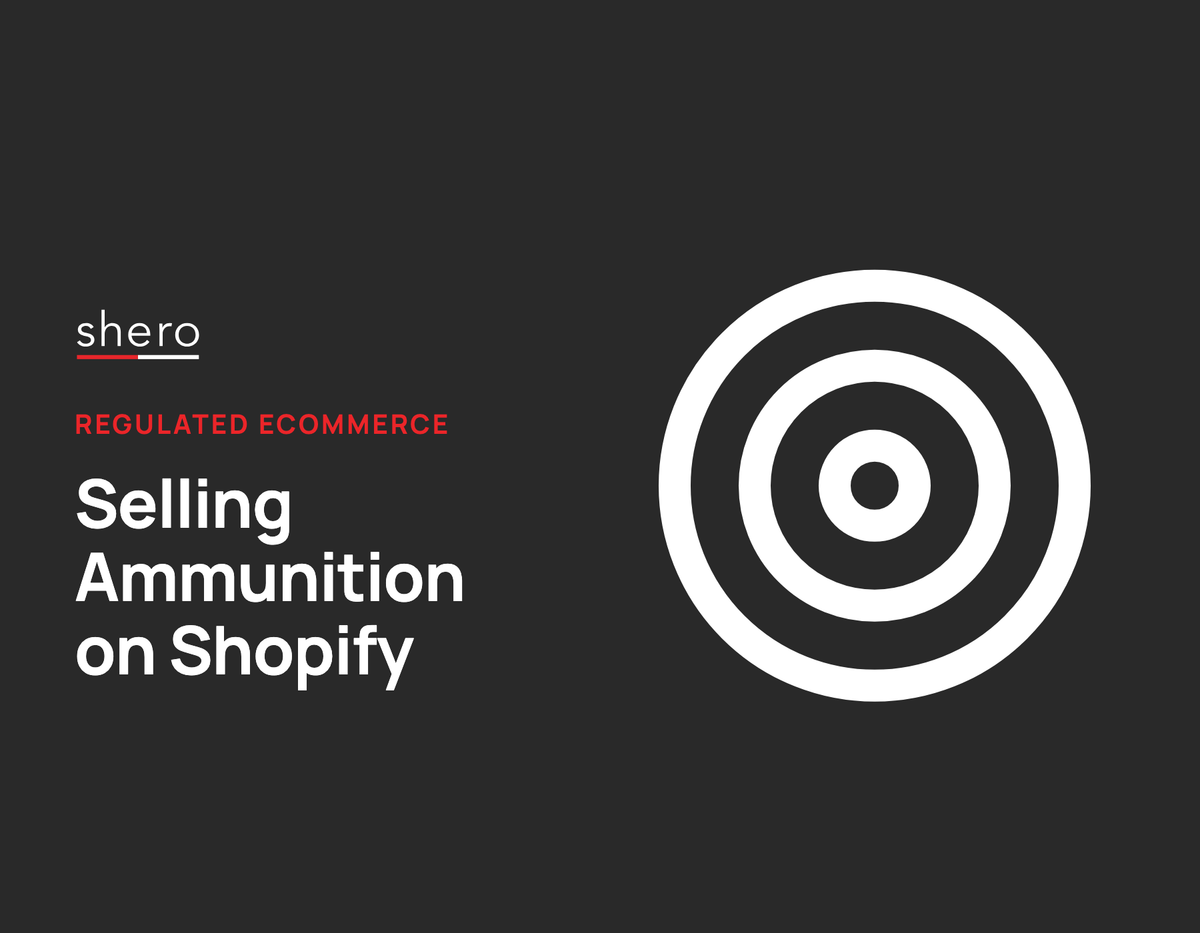 Selling ammunition on Shopify, Shero Commerce guide cover with target icon