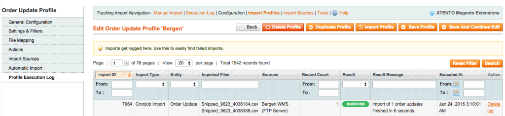 tracking-import-log