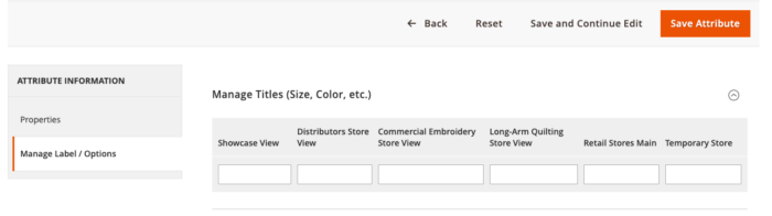 manage label options in magento